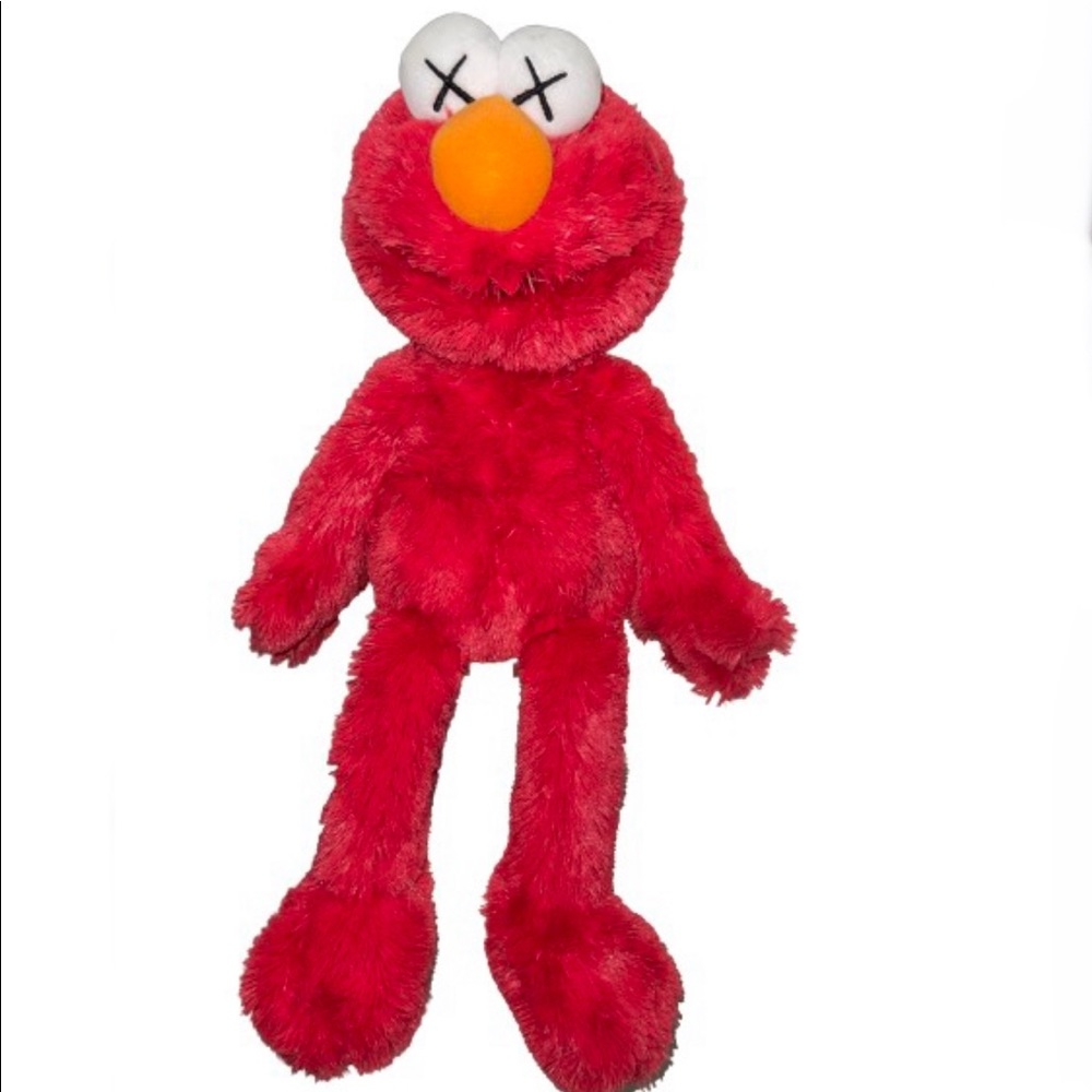 KAWS Uniqlo Sesame Street ELMO Plush Doll Dead Stock Limited Edition NWT